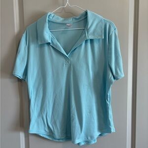 No Boundaries Blue Fitted Polo Button Down Shirt